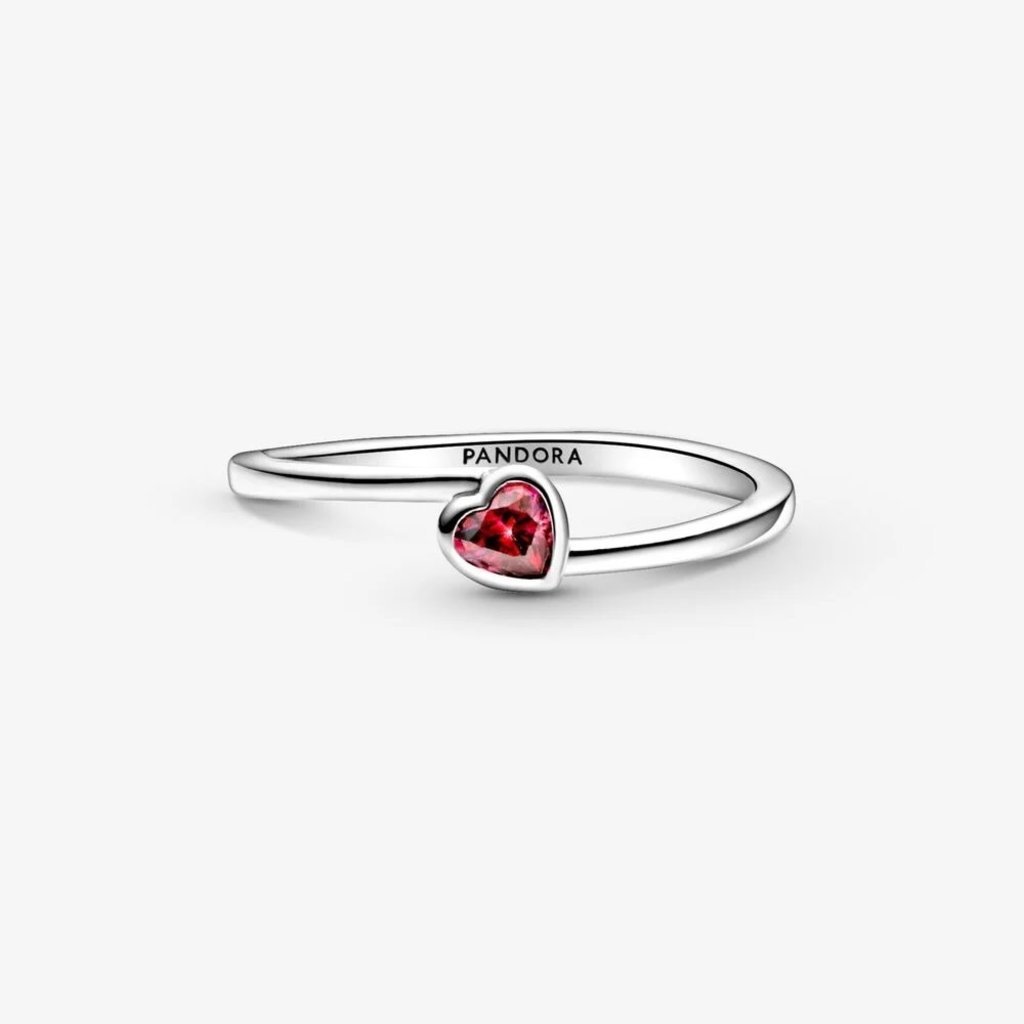 Tilted Heart Solitaire Ring