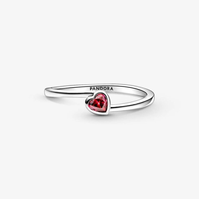 Tilted Heart Solitaire Ring